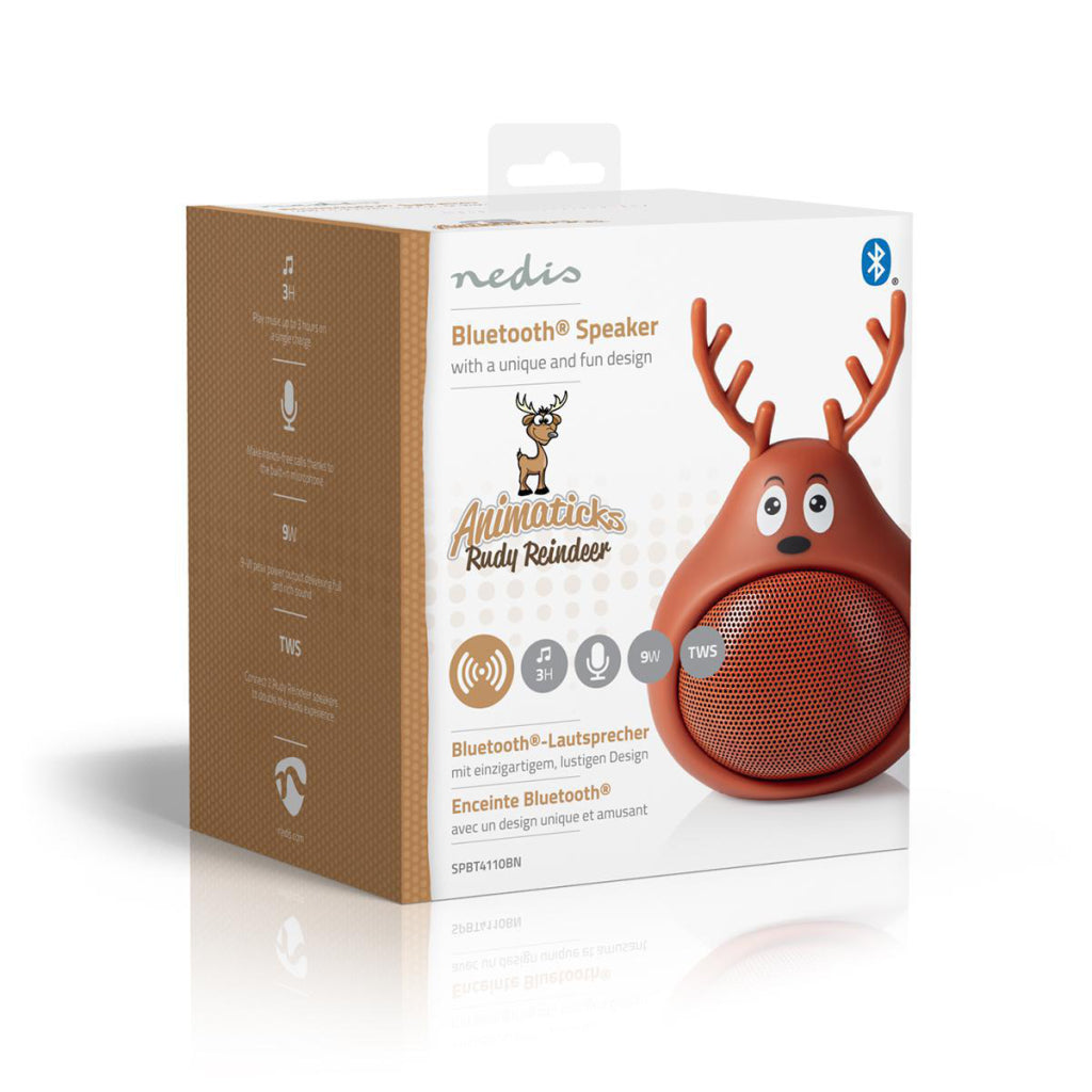 Nedis SPBT4110BN Animaticks Bluetooth-luidspreker 3 Uur Speeltijd Handsfree Bellen Rudy Rendier