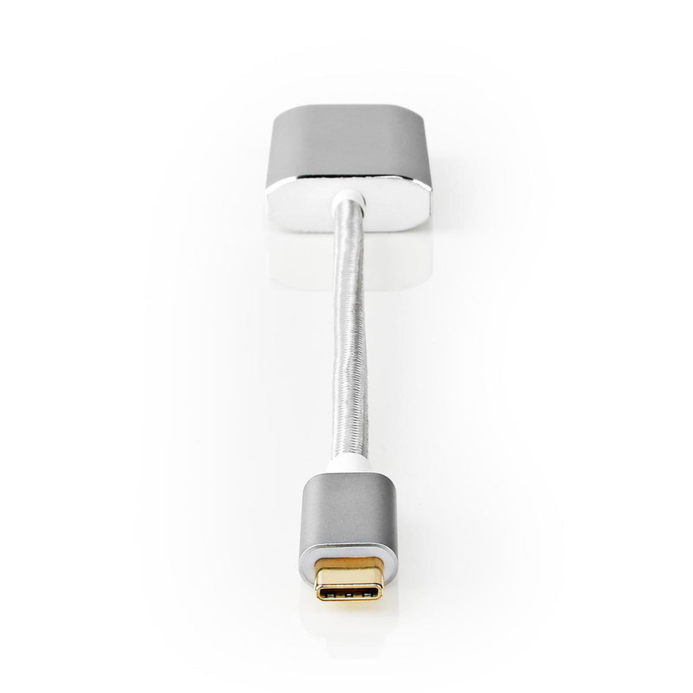 Nedis cctb64680al02 usb-adapter usb 3.2 gen 1 usb type-c handel; mannelijke HDMI-handel; connector 0,20 m rond verguld gebreid nylon zilver deksel vensterdoos