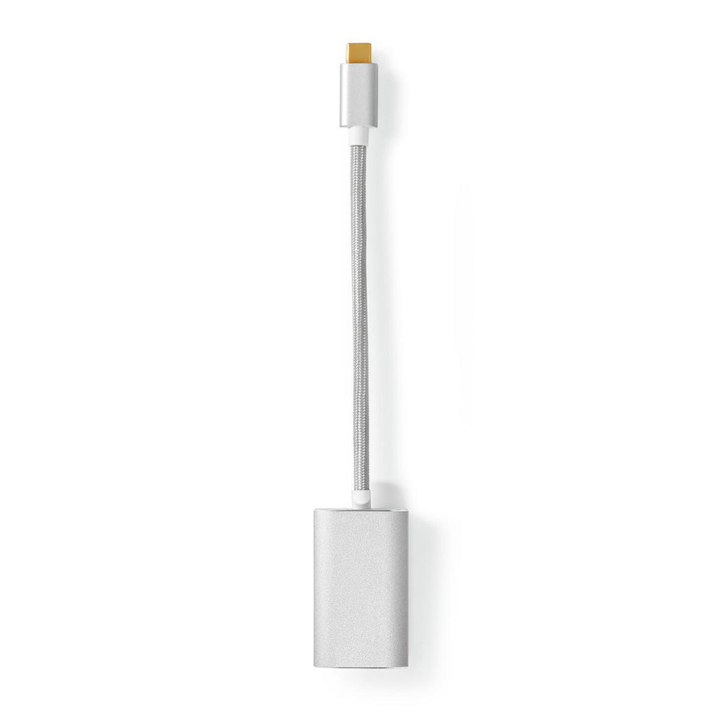 Nedis cctb64680al02 usb-adapter usb 3.2 gen 1 usb type-c handel; mannelijke HDMI-handel; connector 0,20 m rond verguld gebreid nylon zilver deksel vensterdoos