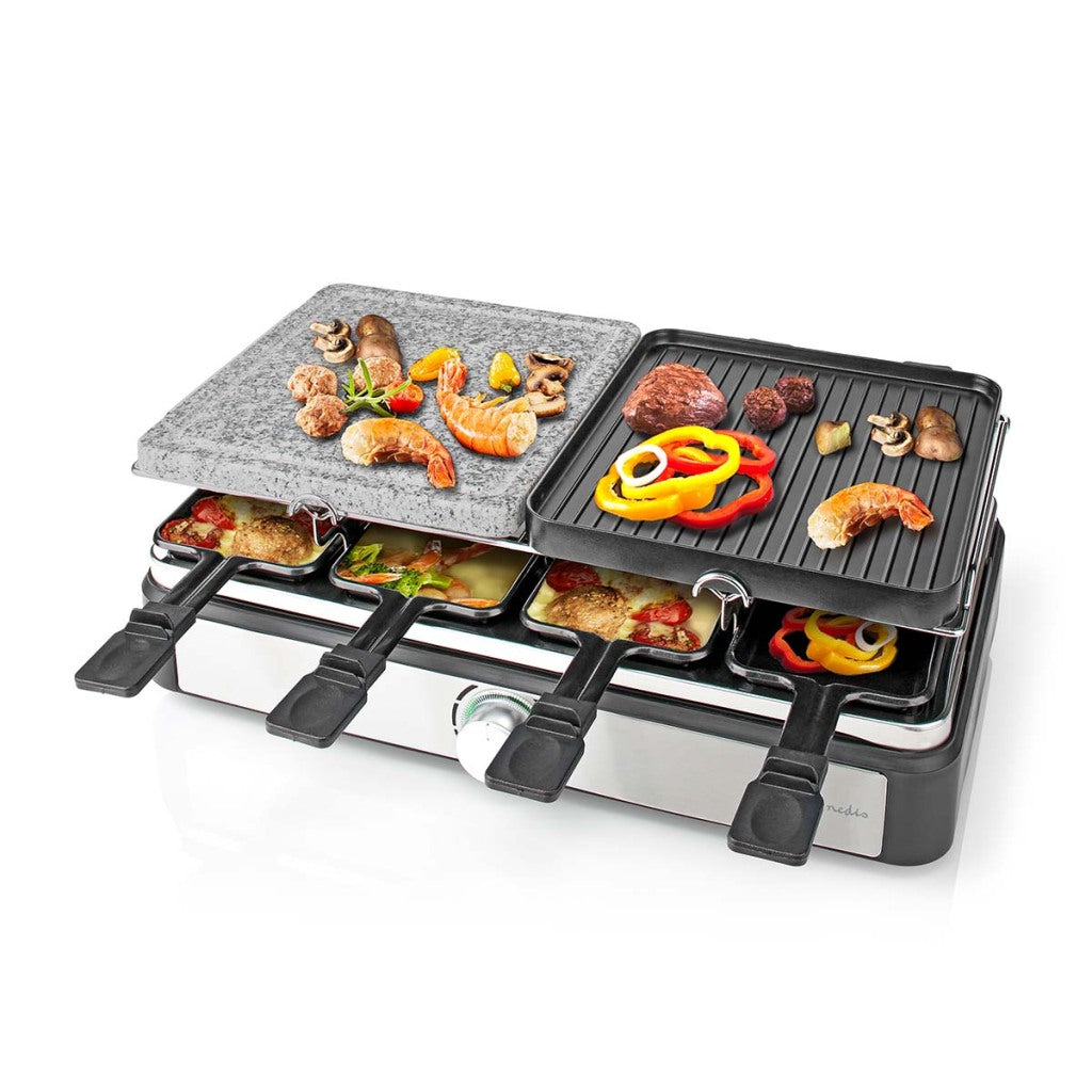 Nedis FCRA300FBK8 Raclettesteengrill voor 8 personen