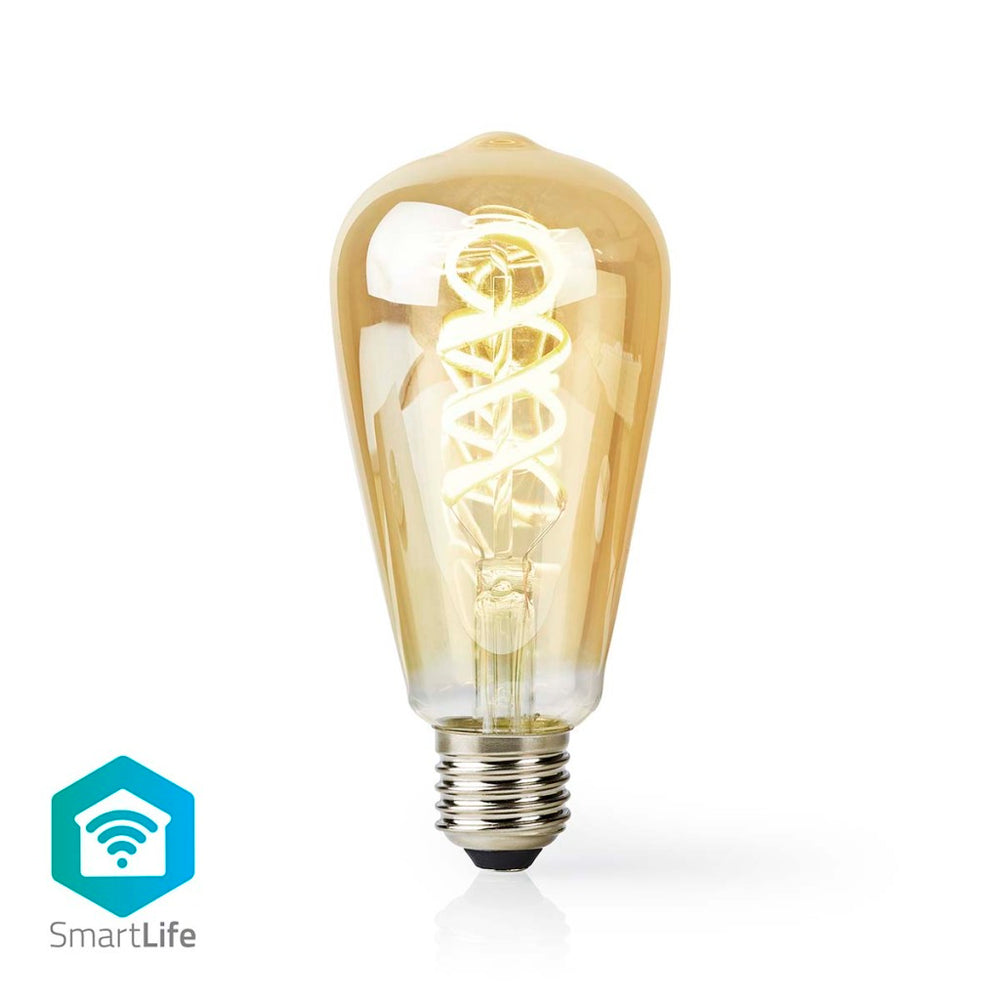 Nedis wifilrt10st64 smartlife led filamentlamp wifi e27 360 lm 4,9w warm tot koel wit 1800 - 6500k glas android handel; ios st64