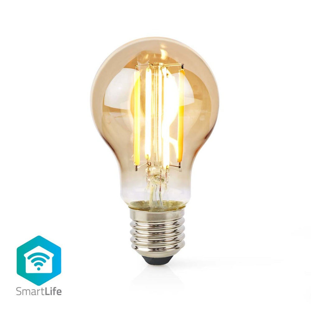 Nedis wifilrf10a60 smartlife led filamentlamp wifi e27 806 lm 7w warm wit glas android ios peer