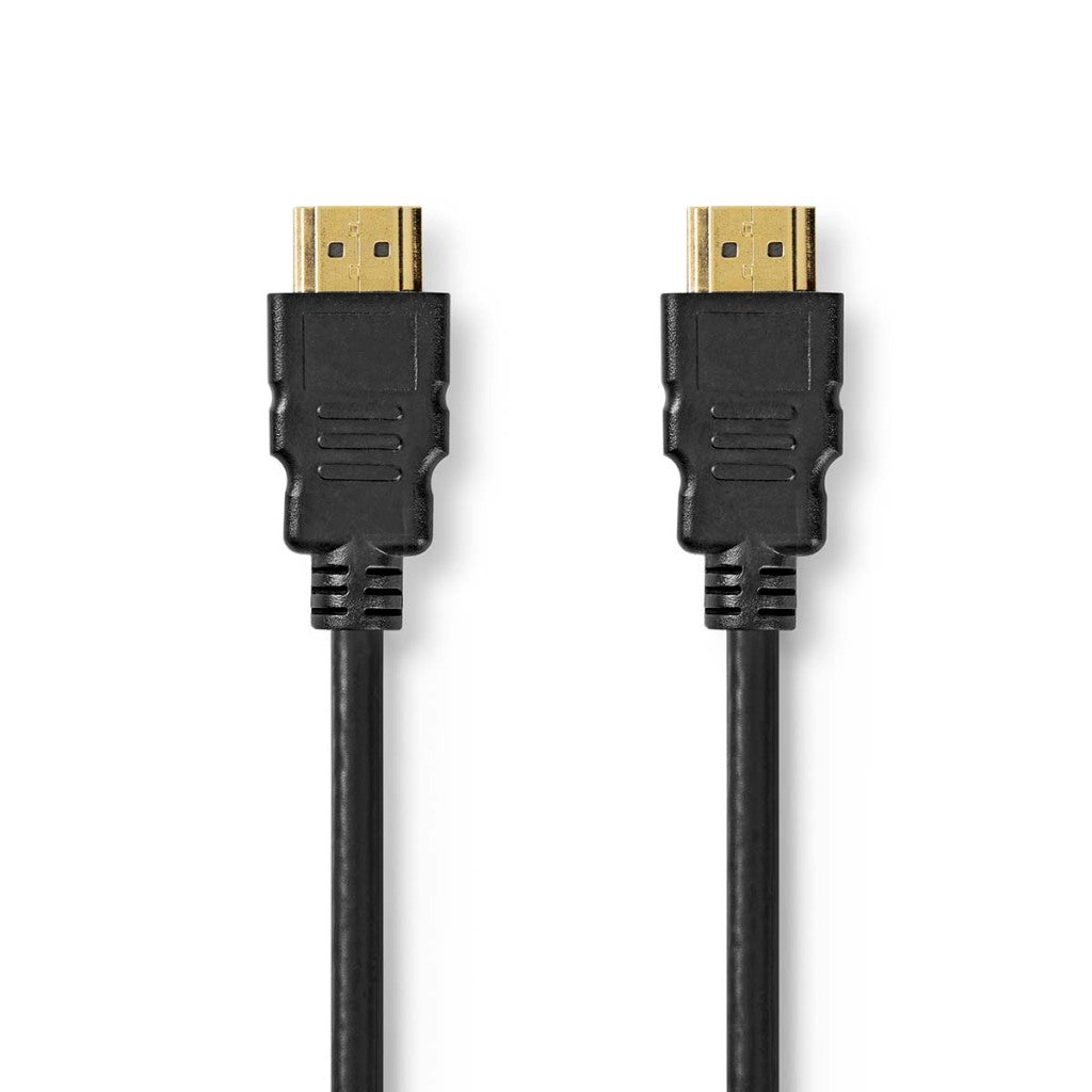 Nedis cvgp35000bk50 hdmi handel; kabel hdmi handel; connector HDMI-handel; connector 8k@60hz oorschelp verguld 5,00 m pvc zwart polybag