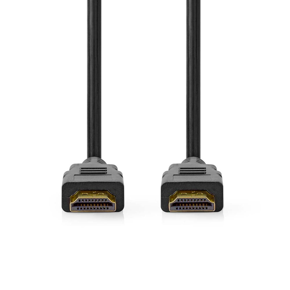 Nedis cvgp35000bk50 hdmi handel; kabel hdmi handel; connector HDMI-handel; connector 8k@60hz oorschelp verguld 5,00 m pvc zwart polybag