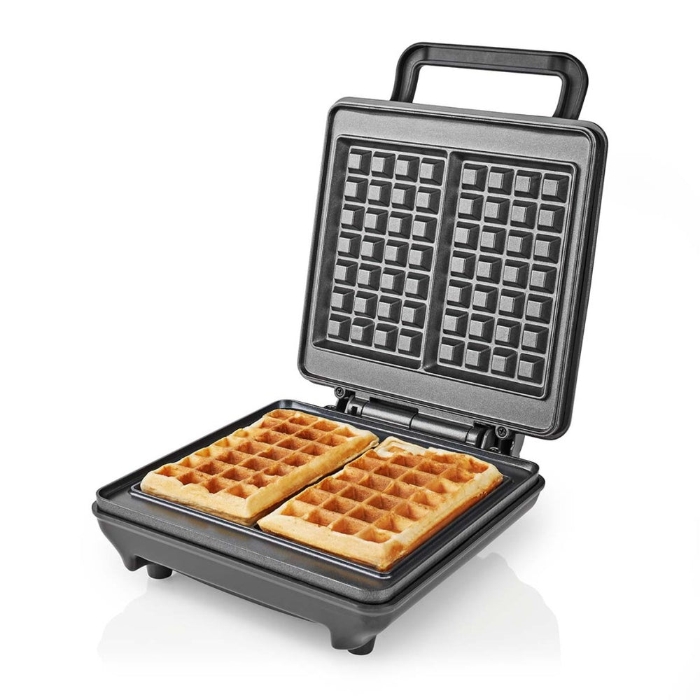 Nedis KAWP210FBK Wafelijzer Belgische Wafels 22 X 12,5 Cm 1200 W Automatische Temperatuurregeling Aluminium
