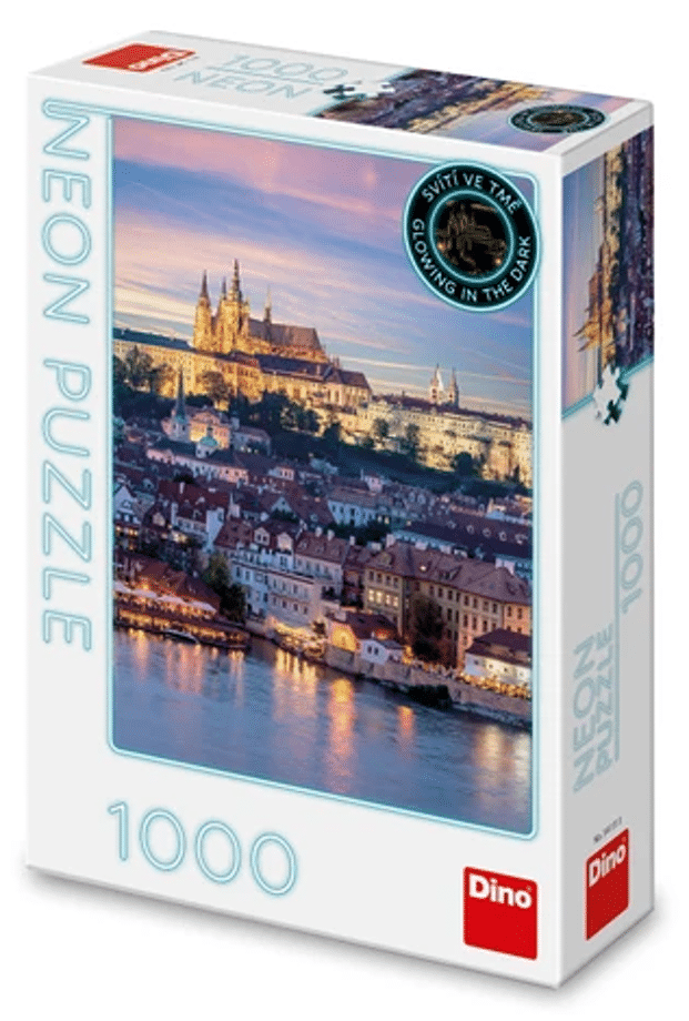 Dinotoys dino puzzel - glow in the dark kasteel praag - 1000 stukjes