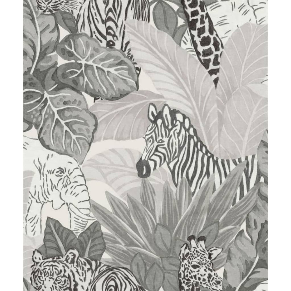 Noordwand behang good vibes jungle dieren grijs en zwart
