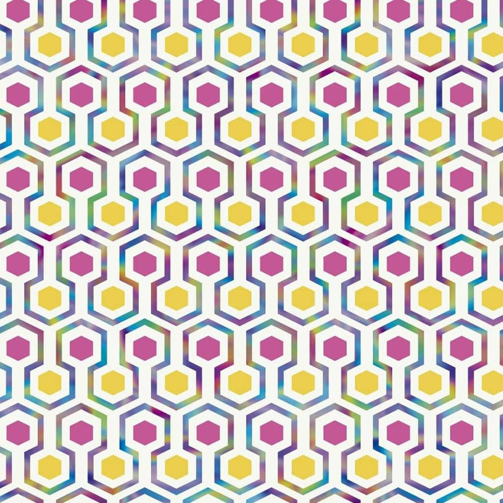 Noordwand behang good vibes hexagon patroon roze en geel