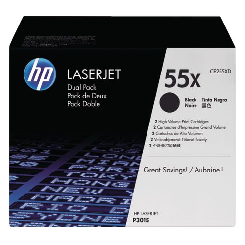 Tonercartridge hp ce255xd zwart twinpack