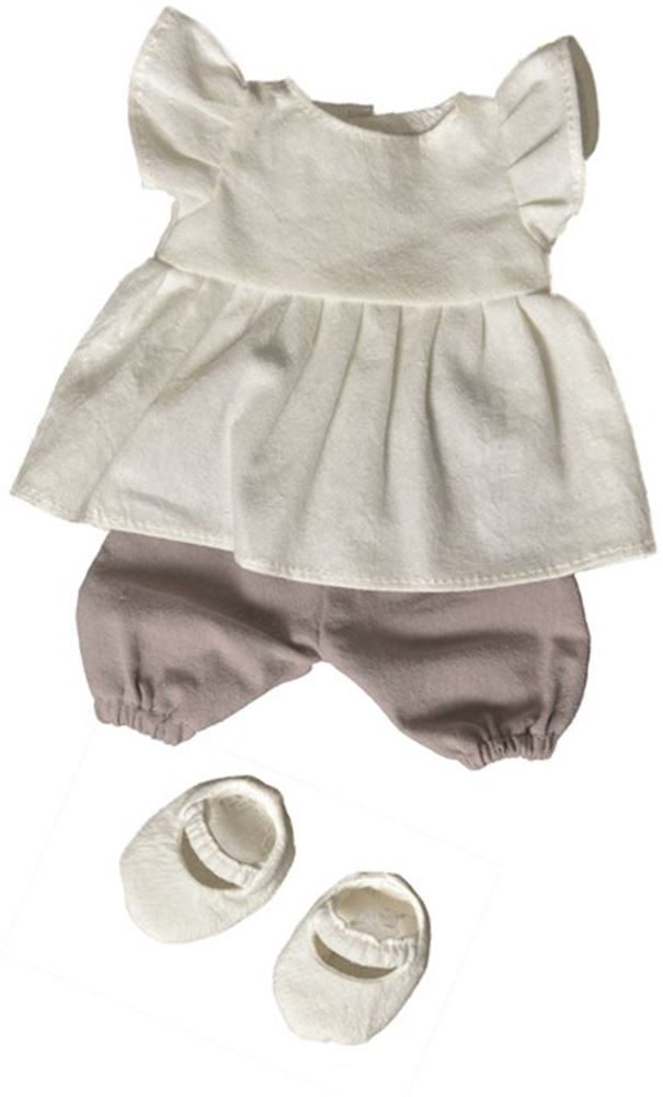 Poppenkleedset chocola wit. 1+