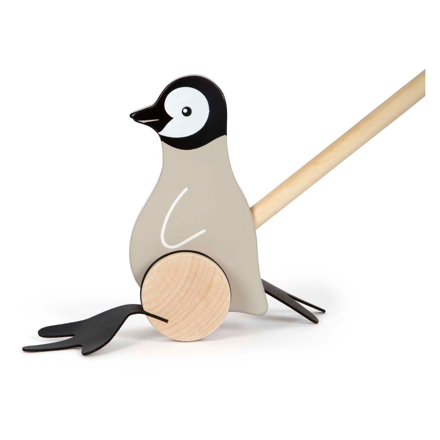 Small foot - houten duwfiguur pinguïn