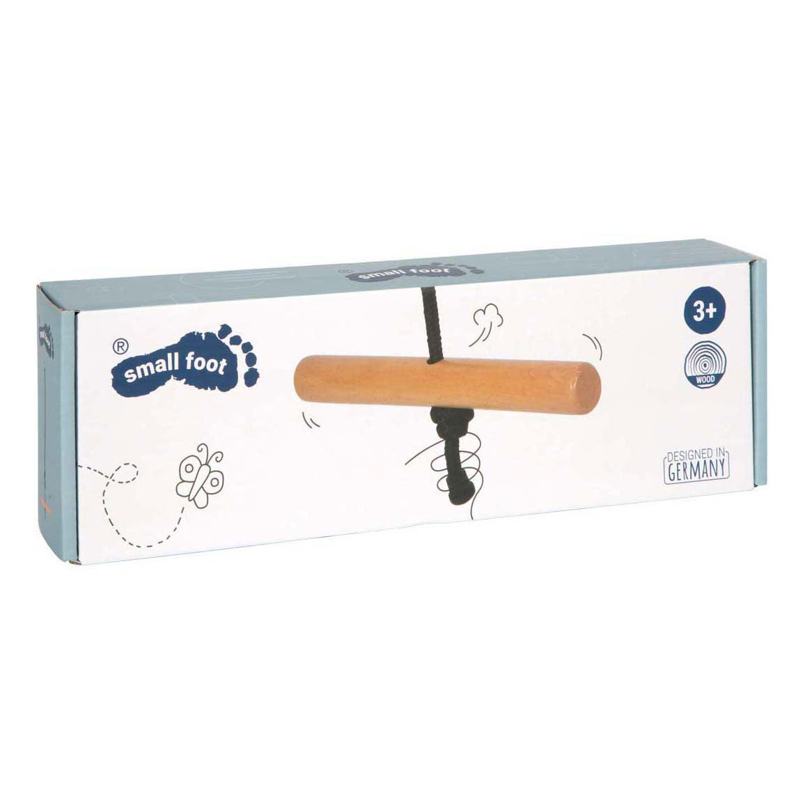 Kleine voet - houten draaibare trapeze schommel zwarte lijn
