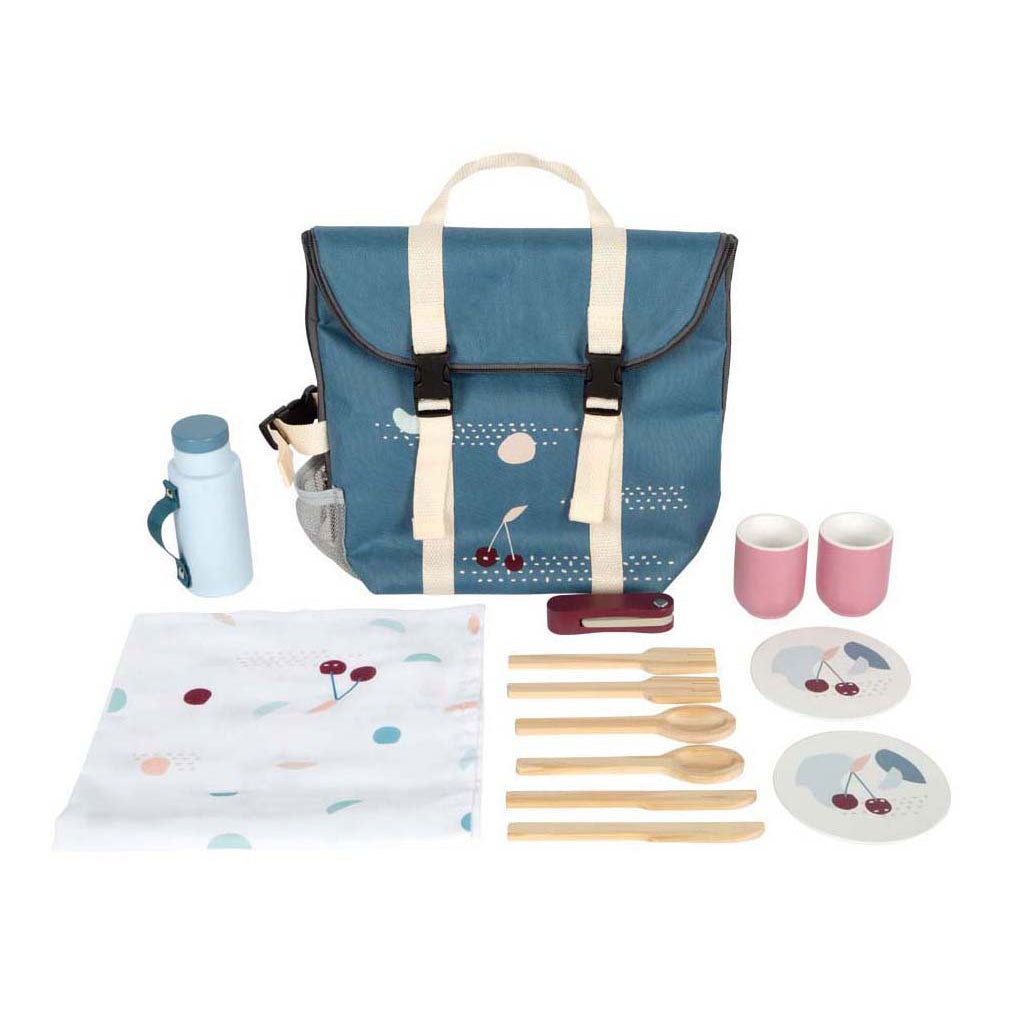 Small foot - rugzak met houten picknick smakelijke speelset, 14dlg.