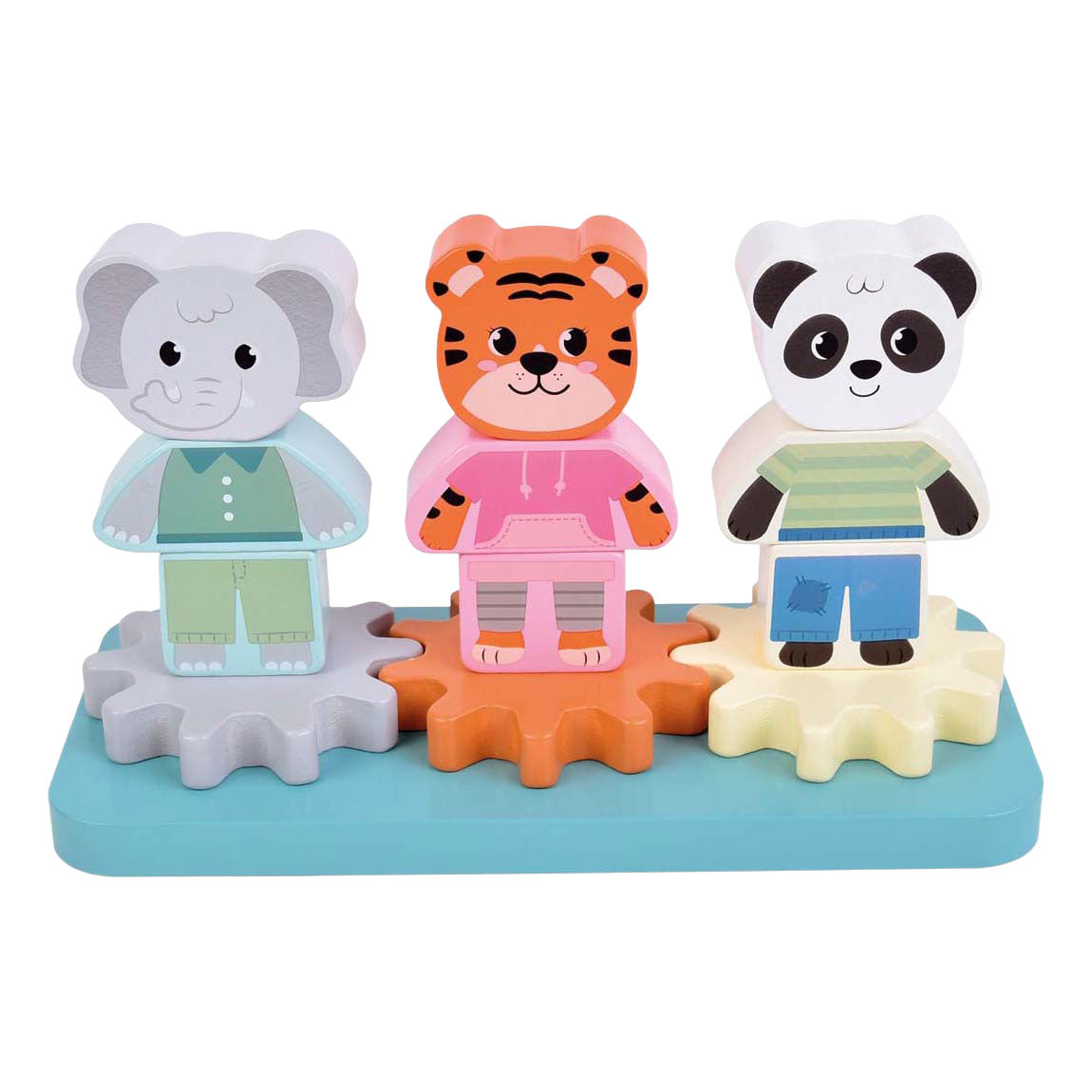 Small foot - houten stapelspel met tandwielen jungle friends fsc
