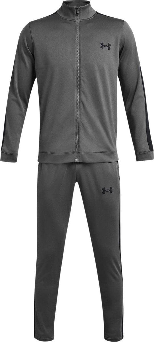 Under armour ua rival knit track suit-gry heren trainingspak - castlerock - zwart