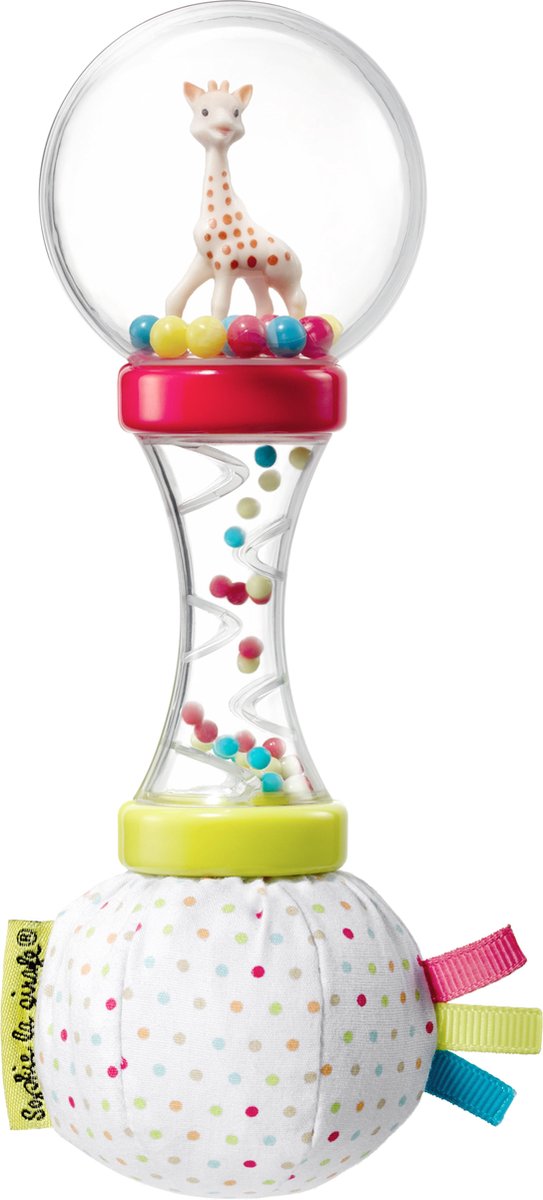 Sophie de giraf zachte maracas rammelaar - babyspeelgoed - kraamcadeau - babyshower cadeau - in wit rode geschenkdoos - vanaf 3 maanden - 6x6x17 cm
