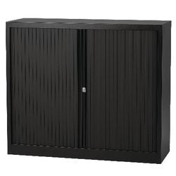 Roldeurkast laag staal 100x43x103cm zwart 1 legbord