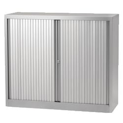 Roldeurkast laag staal 100x43x103cm zilver 1 legbord