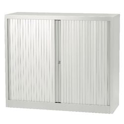 Roldeurkast laag staal 120x43x103cm lichtgrijs 1 legbord