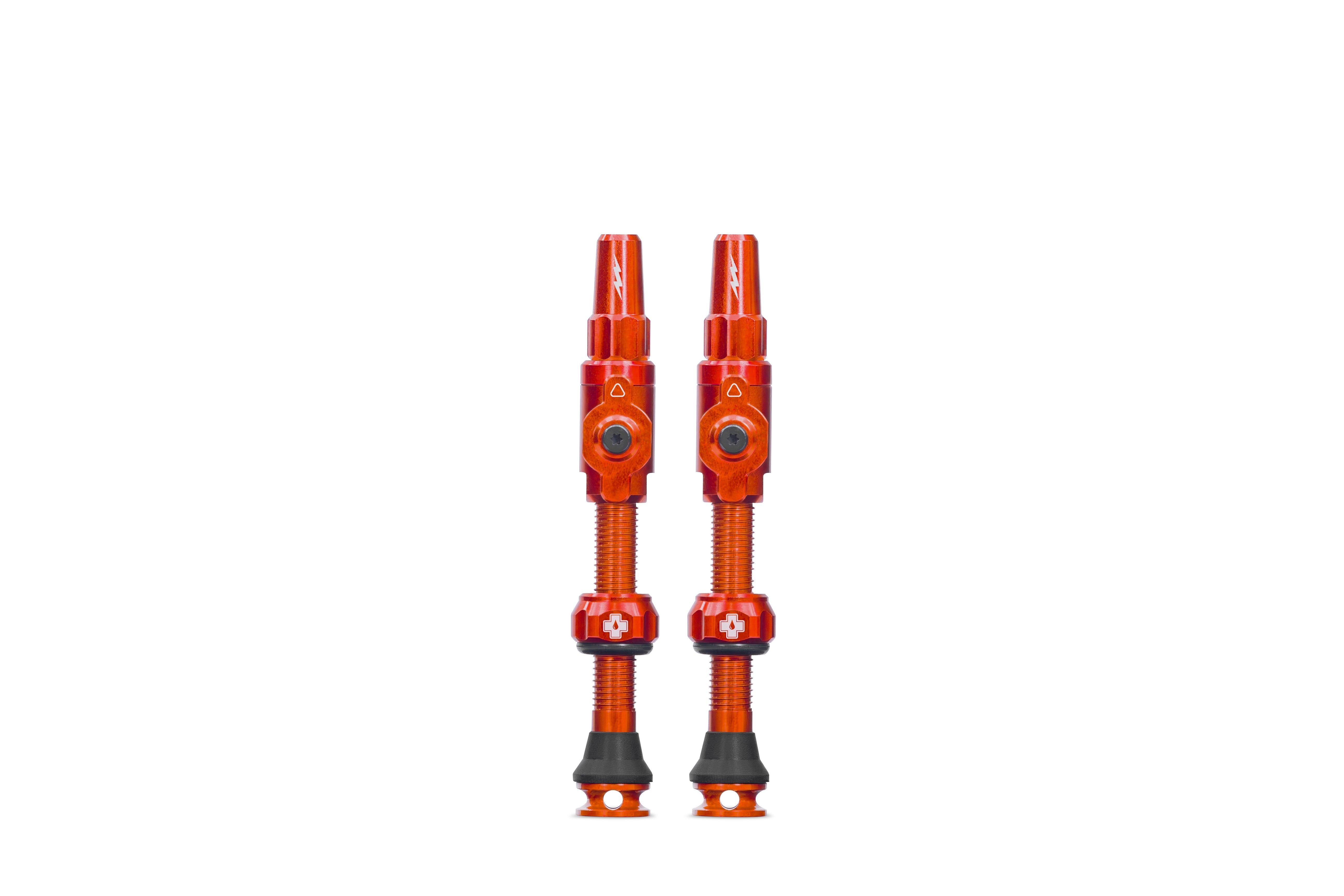 Muc-off tubeless valve big bore lite large orange presta valve 45mm