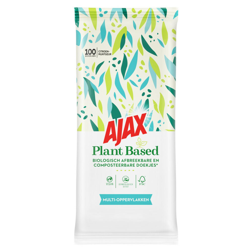 Ajax plant based reinigingsdoekjes 100st