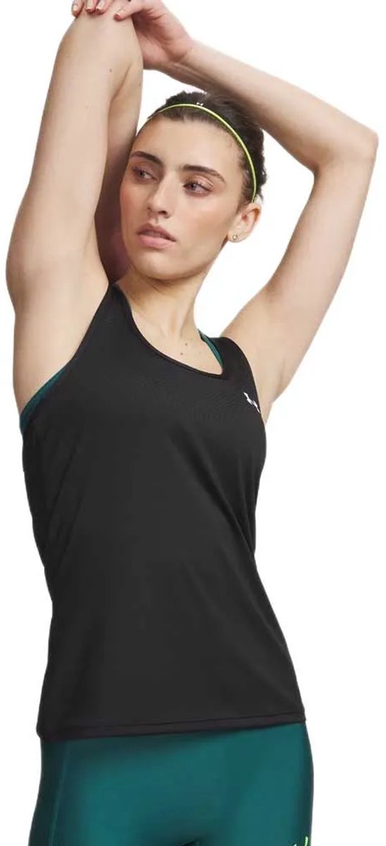 Under armour tech mesh racer tank-blk dames sportshirt - zwart - wit