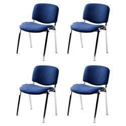 Bezoekersstoel nowy styl iso plus chroom blauw