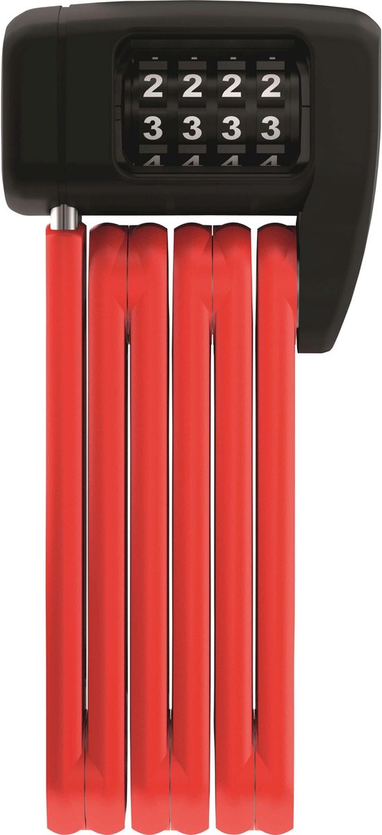 Abus vouwslot bordo lite 6055c - met cijfercode - extra licht cijferslot van speciaal staal - -security level 7 - 60 cm - rood