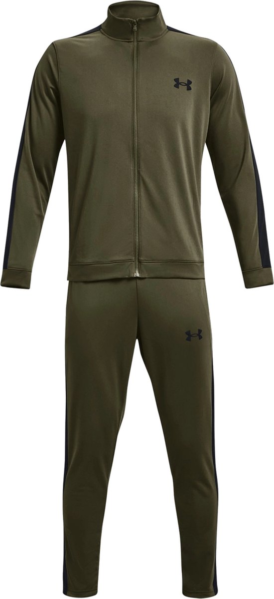 Under armour ua rival knit track suit-grn heren trainingspak - marine od groen - zwart