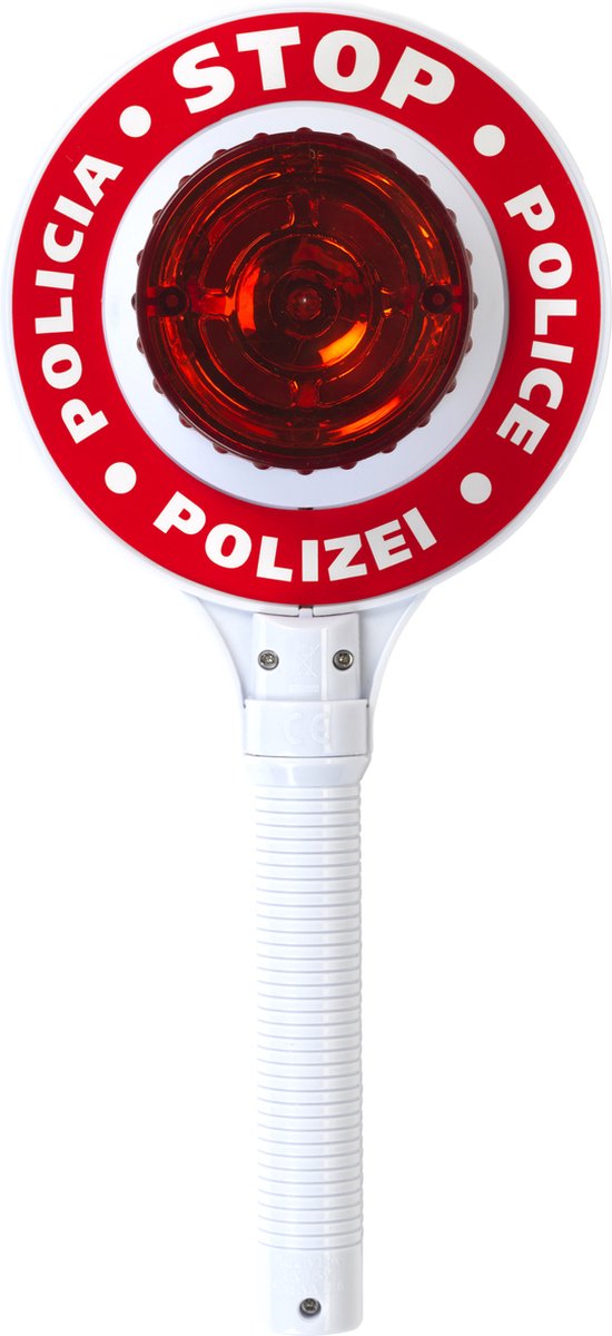 Klein toys politiestopbord - 16x3,5x29 cm - incl. lichteffecten - ideale accessoire voor politiekostuums en rollenspellen - rood wit