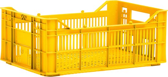 Urban proof bicycle crate Helsinki plastic 7L 30x20x11 cm ocher yellow