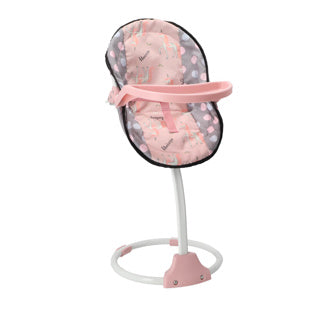 Poppenstoel 3 in 1 grijs roze 42x40x40 cm