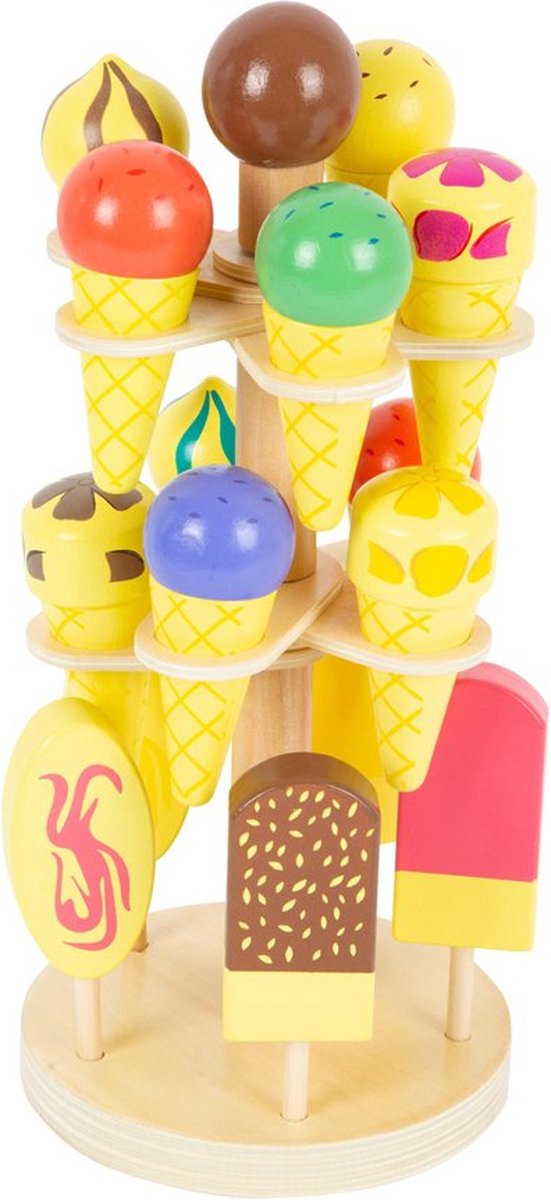 Small foot - houten speeleten ijsjes op beweegbare ijsstandaard, 16dlg.