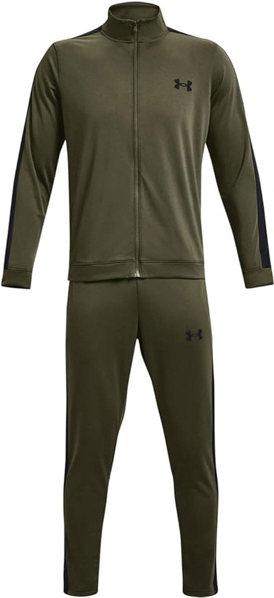 Under armour ua rival knit track suit-grn heren trainingspak - marine od groen - zwart
