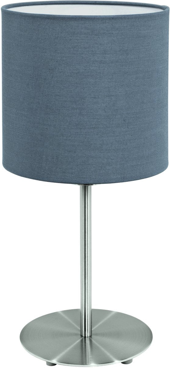 Eglo pasteri tafellamp - 1 lichts - e27 - ø18cm - stof - grijs, antraciet, wit