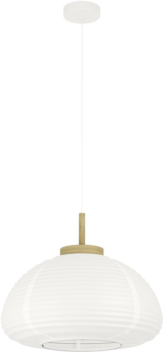 Eglo summerhill hanglamp - e27 - ø 55 cm - wit bruin - papier