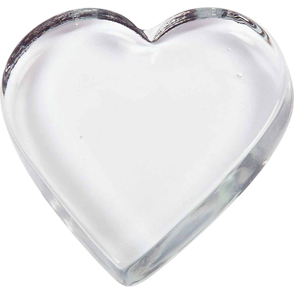 Creative company glazen hart transparant 9x9cm, 10st.