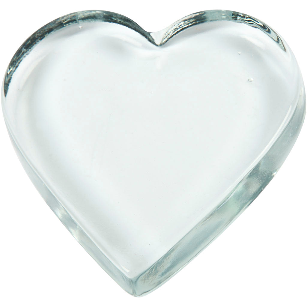 Creative company glazen hart transparant 9x9cm, 10st.