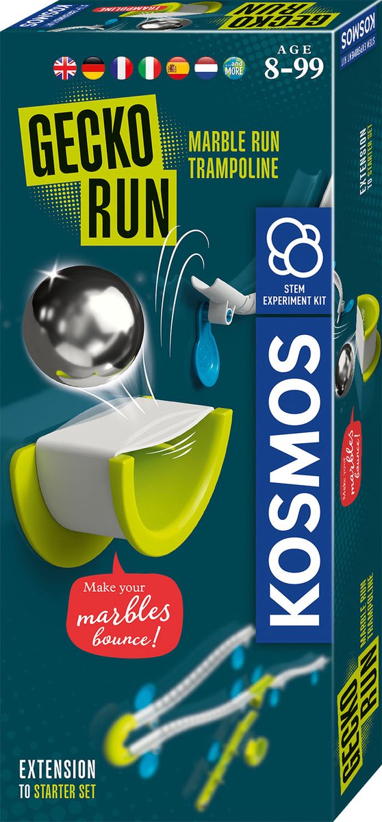 Kosmos gekko run - knikkerbaan trampoline uitbreiding