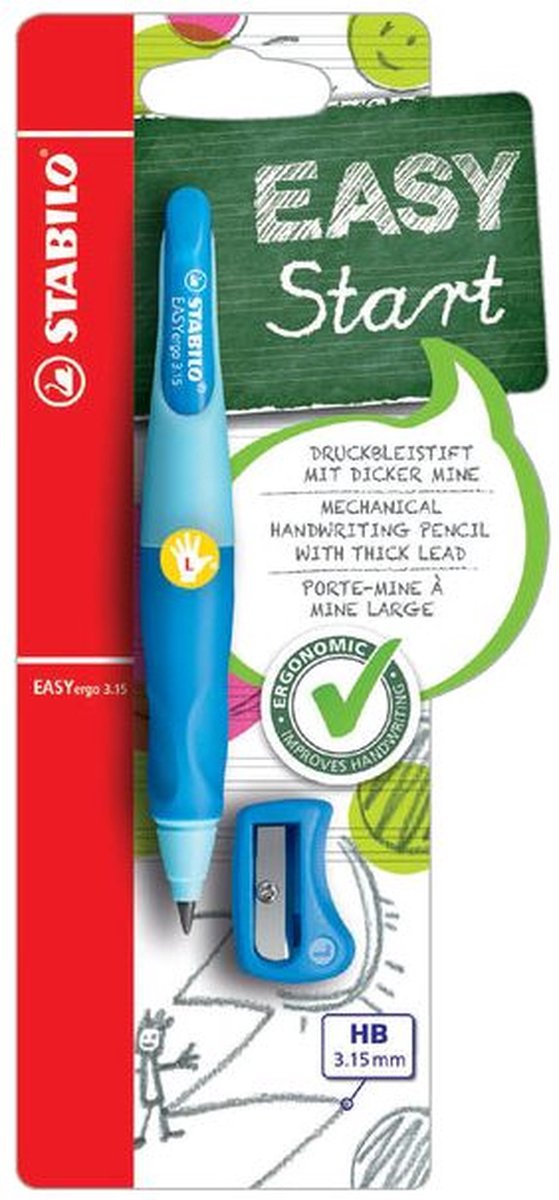 Stabilo vulpotlood easyergo hb 3.15mm links blauw | 3 stuks