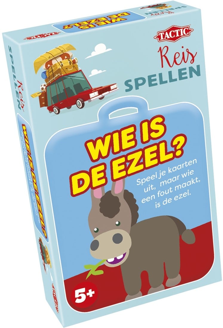 Tactic wie is de ezel? – bordspel – compacte editie – snel en hilarisch familiespel – vanaf 5 jaar – 2 tot 8 spelers