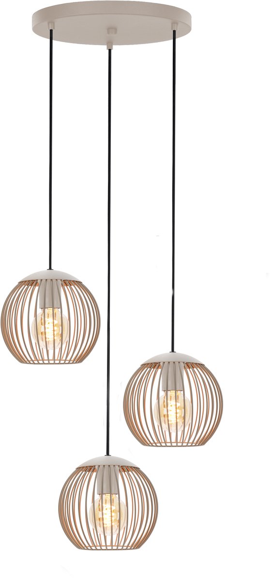 Eglo lindero hanglamp - e27 - ø 46.5 cm - zandkleur beige