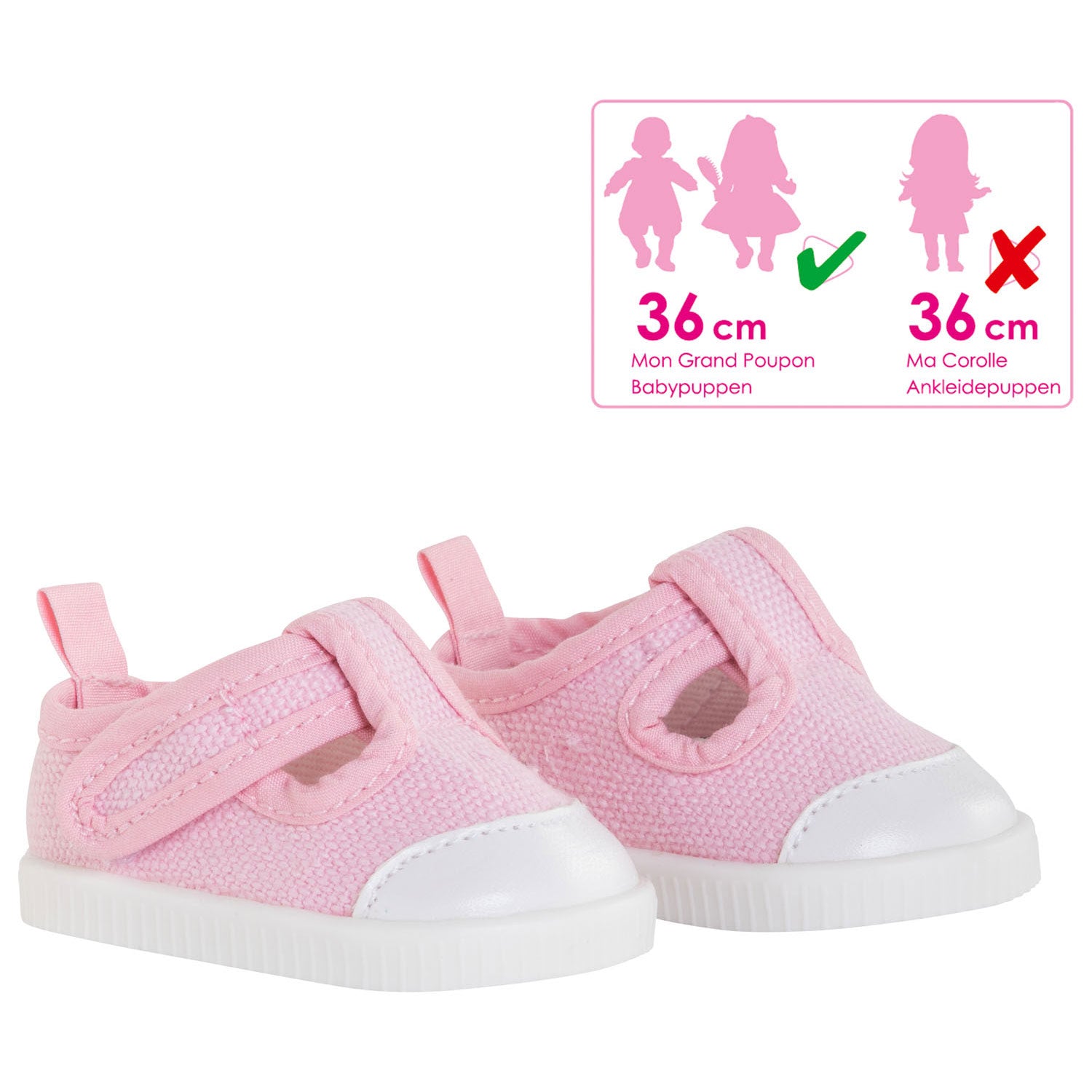Corolle mon grand poupon - poppensneakers roze, 36cm
