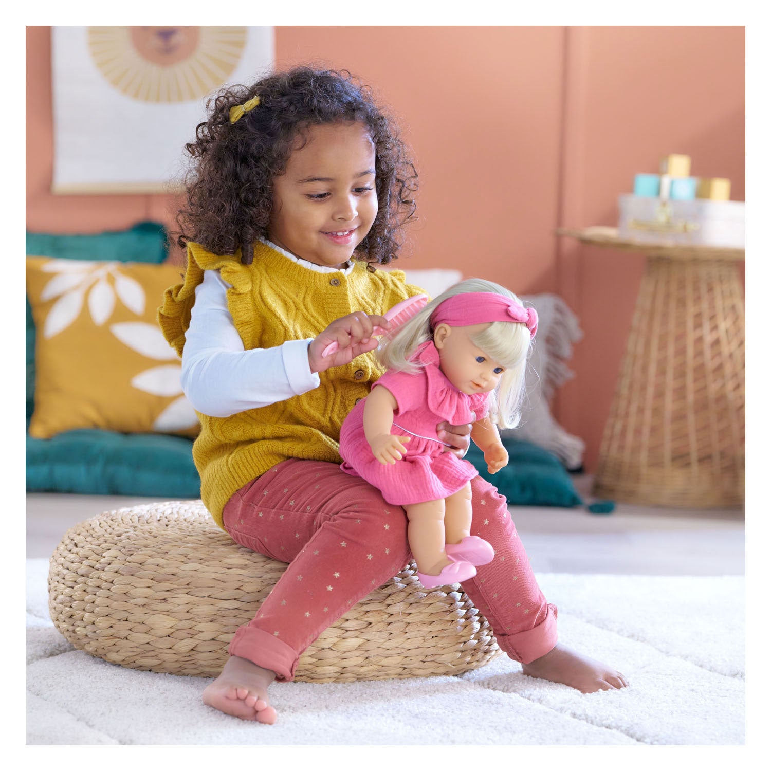 Corolle mon grand poupon babypop met lang haar - jade, 36cm