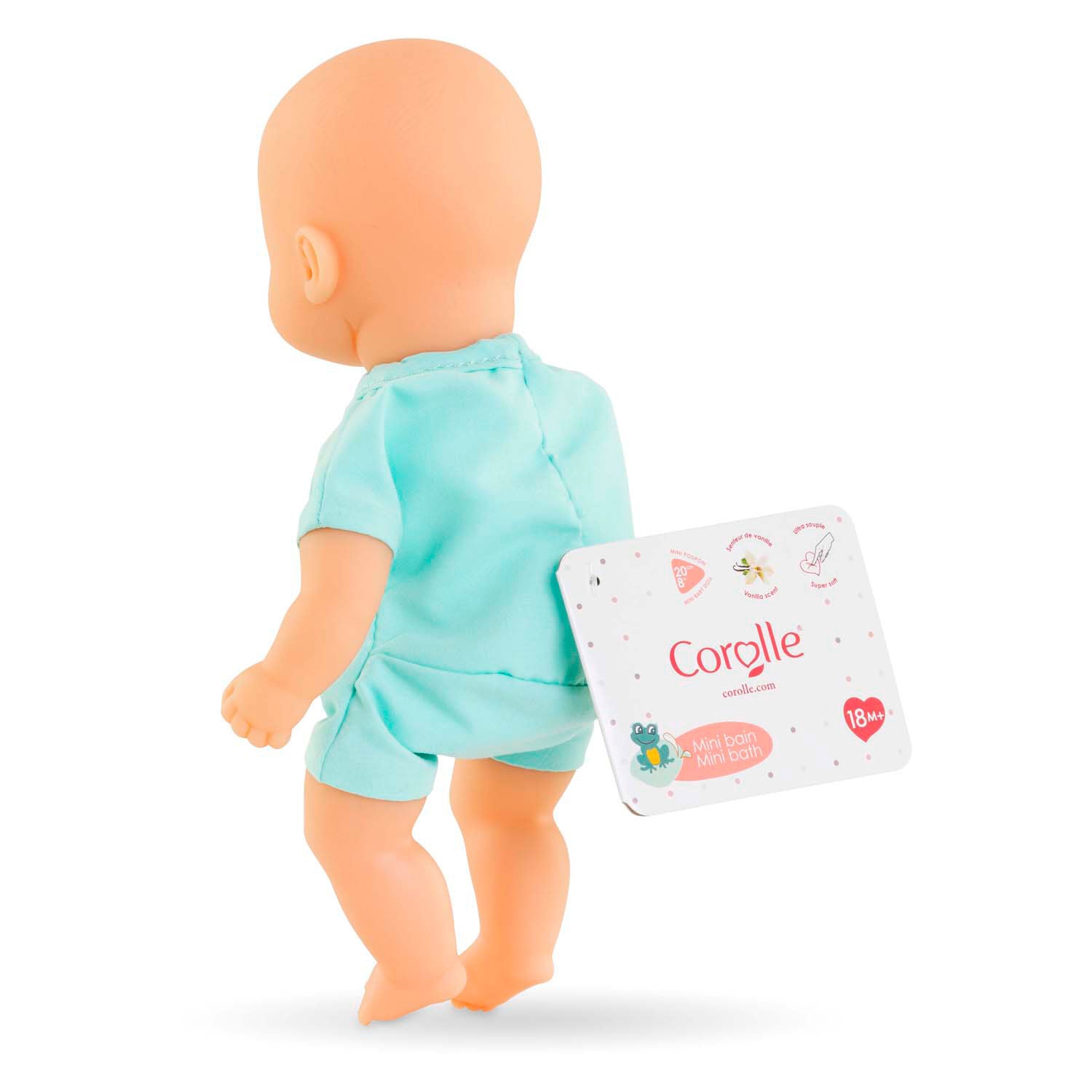 Corolle mini bad babypop - blauw, 20cm