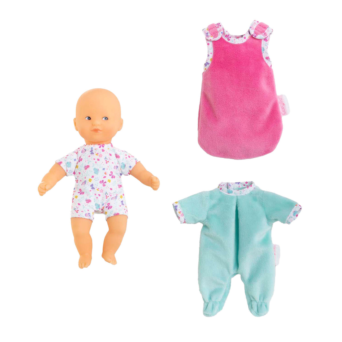 Corolle babypop mini calin welterusten set - vlinders - 20cm - zachte pop.