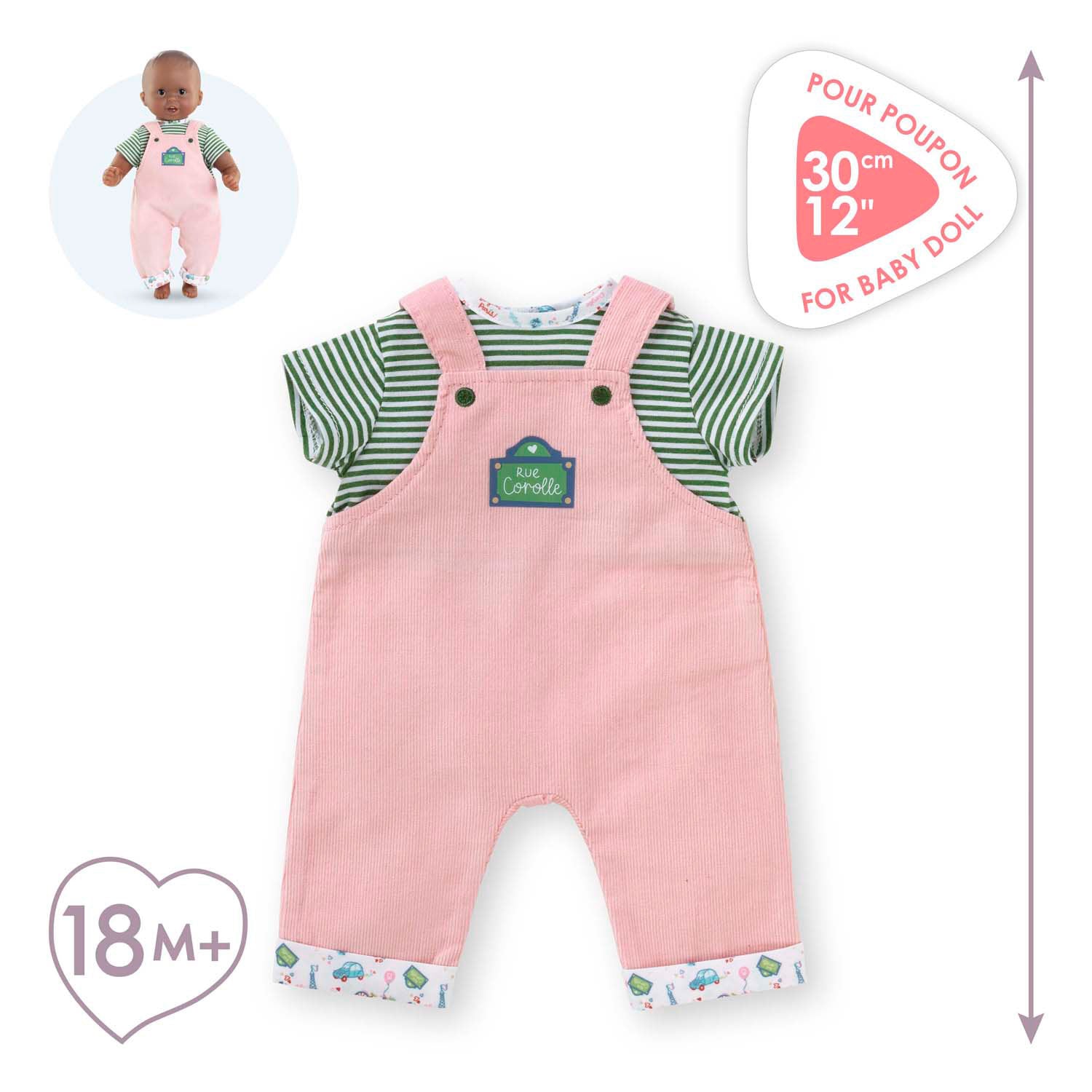 Corolle t-shirt en overall voor babypop, 30cm