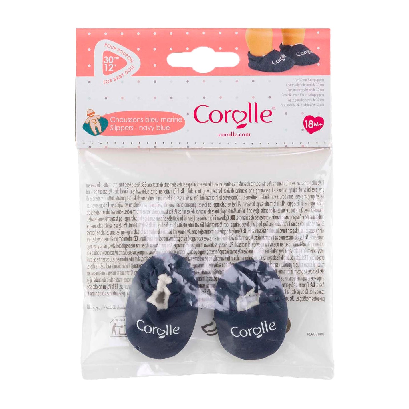 Corolle marineblauwe pantoffels voor babypop 30cm