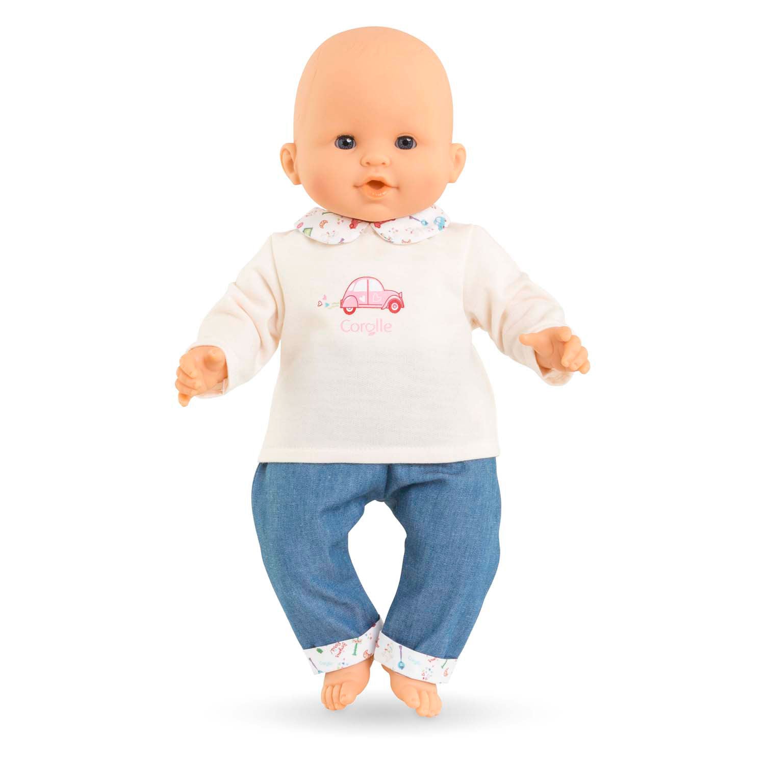 Corolle t-shirt en spijkerbroek voor babypop, 36cm