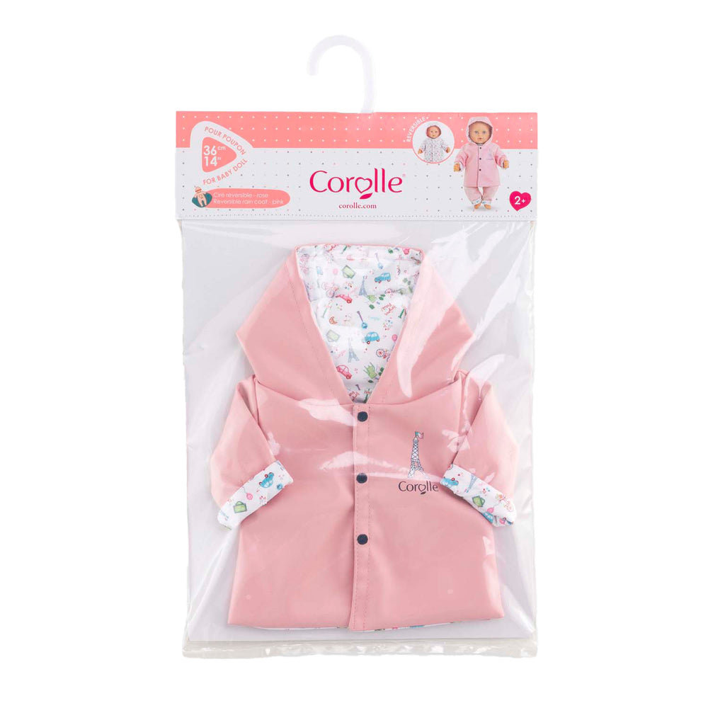 Corolle omkeerbare regenjas voor babypop, 36cm